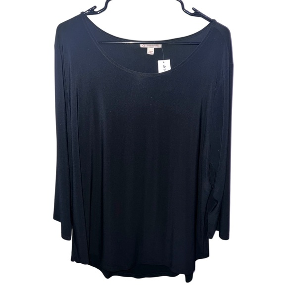 DRESS BARN | NWT BASIC BLACK LONG SLEEVE TOP - Picture 1 of 6